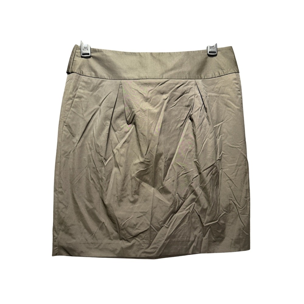 Banana Republic Pencil Skirt Women 10 Brown Tie Back Stretch Knee Length 745987
